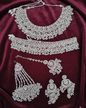 Shadaw Stone Bridal Jewelry Set Choker Necklace, Earring, Maang Tikka & Passa For Woman