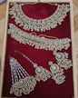 Shadaw Stone Bridal Jewelry Set Choker Necklace, Earring, Maang Tikka & Passa For Woman