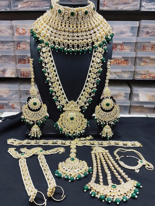 Gold-Plated Wedding Bridal Collection Jewellery Set For Woman & Girls