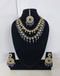 Royal Blue Layered Necklace Set Round Earrings & Maang Tikka