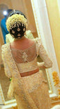 Ethereal Pearl Back Bridal Blouse Designer Gold Embroidered Wedding Saree Back Brooch