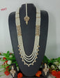 Maroon Crystal Bead Long Necklace Multi-Strand Set