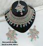 Mint Blue & Peach Pink Patwa Choker Jewellery Set