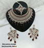 Mint Blue & Peach Pink Patwa Choker Jewellery Set