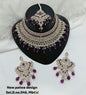 Mint Blue & Peach Pink Patwa Choker Jewellery Set