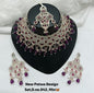 Rose Gold Patwa Choker Set with Maang Tikka