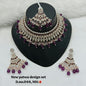 Rani Pink & Rose Gold Patwa Choker Set with Maang Tikka