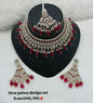 Rani Pink & Rose Gold Patwa Choker Set with Maang Tikka