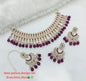 Rose Gold Patwa Choker Set with Lustrous Pearl Droplets