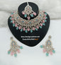 Deep Maroon Gold Patwa Choker Set with Maang Tikka