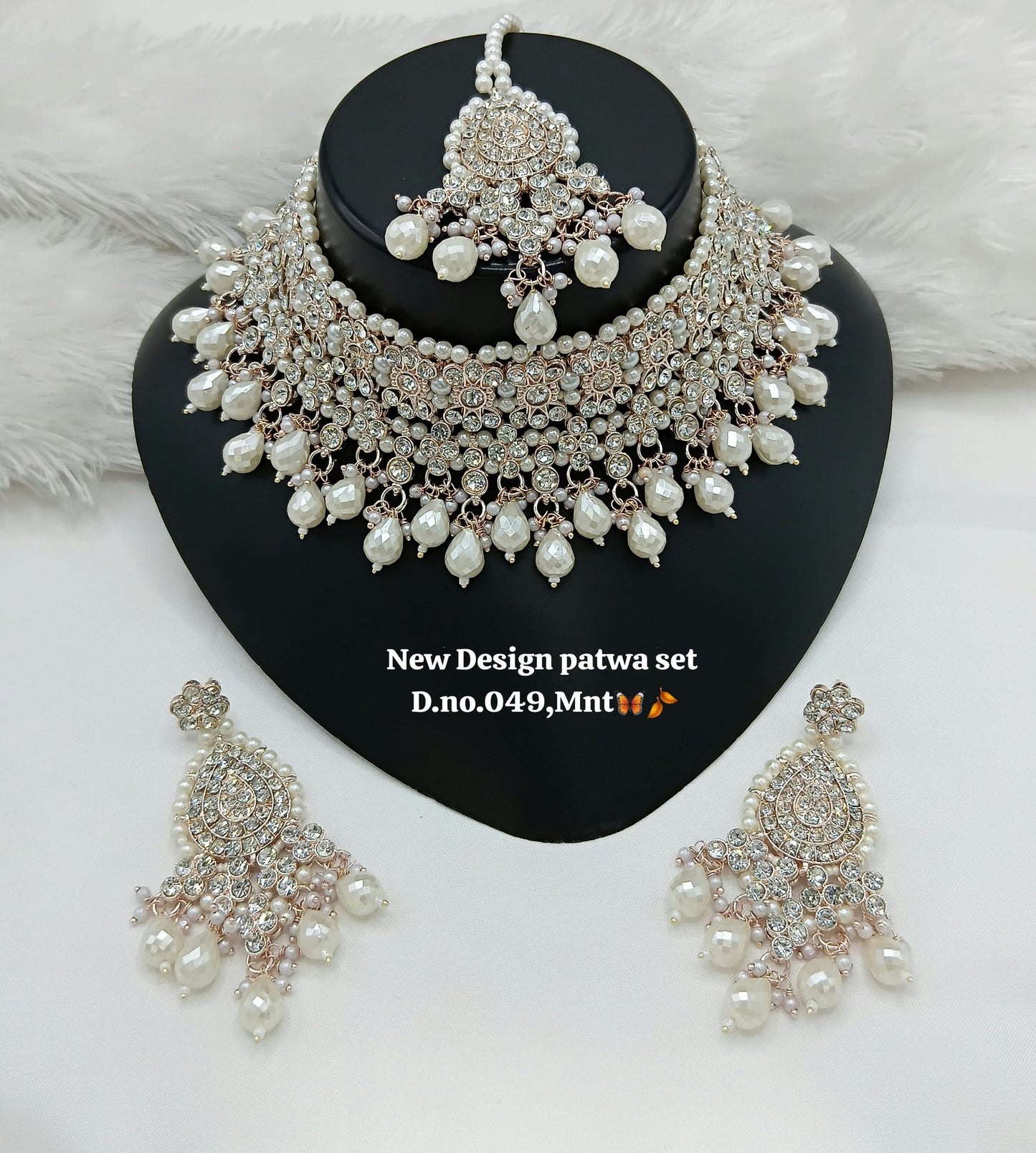 Deep Maroon Gold Patwa Choker Set with Maang Tikka