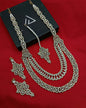 White Stone Bridal Long Necklace Set