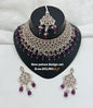 Pastel Pink Droplets Studded Rose Gold Choker Set