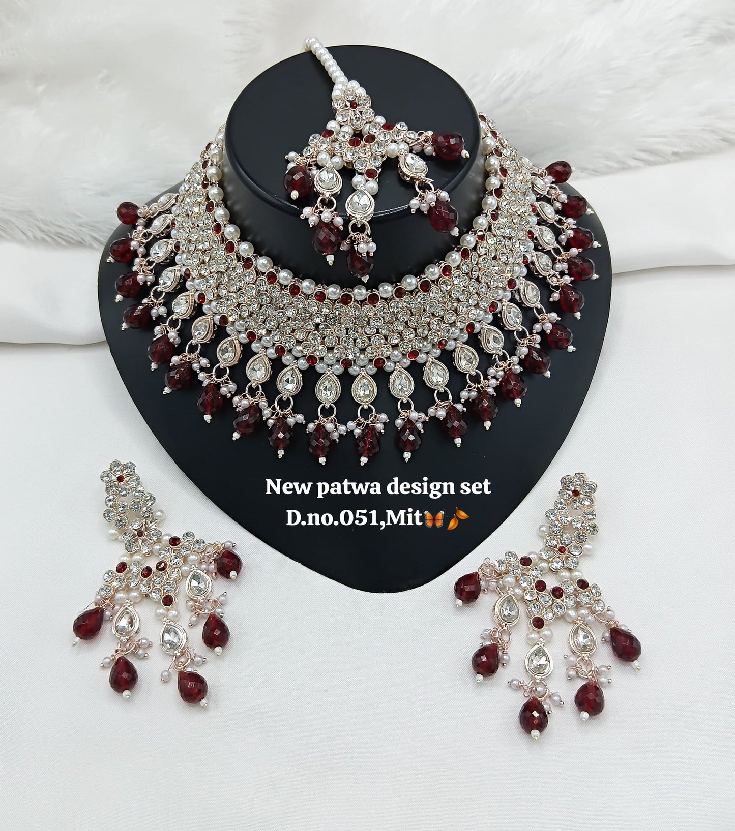 Rani Pink Rose Gold Patwa Choker Set