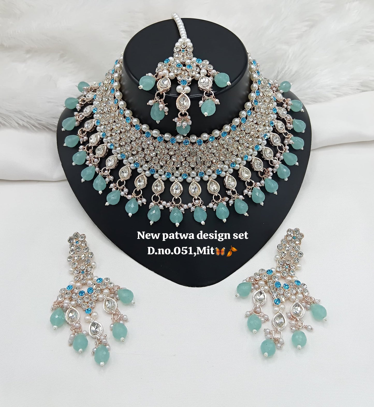 Rani Pink Rose Gold Patwa Choker Set