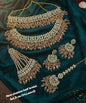 wedding Collection Antique Gold  Plated Bridal Necklace Set With Earrings and Mangtika Set