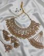 Pastel Purple Choker Set with Passa, Tikka & Jhumkas