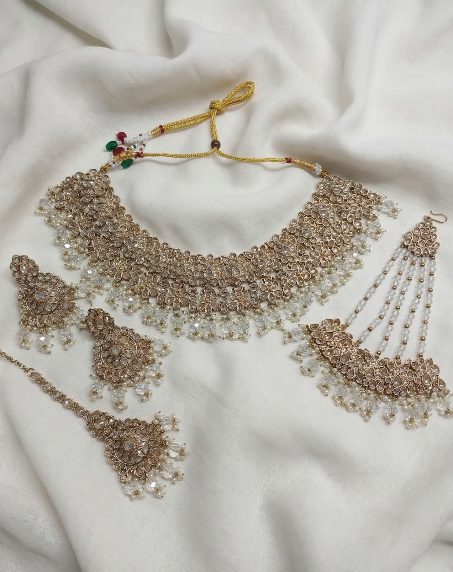 The Mint Meadow Antique Gold Choker Set
