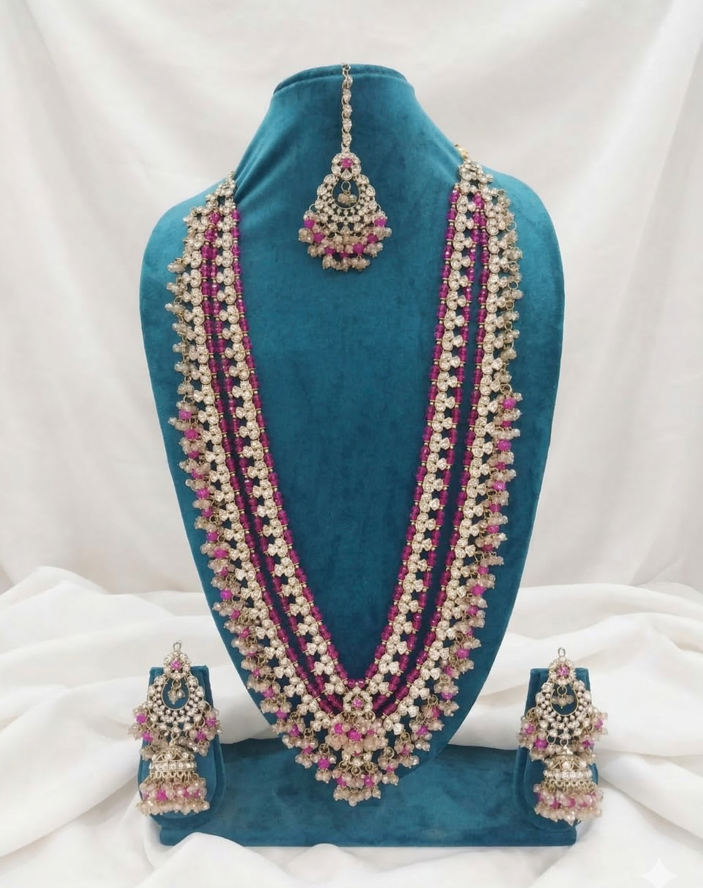 The Multi-Layered Heritage Red Bead & Kundan Bridal Jewelry Set