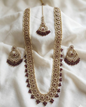 Heritage Maroon Bridal Long Necklace Set