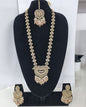 Lavender Purple Heart Shaped Long Necklace Set with Earrings & Maang Tikka