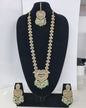 Lavender Purple Heart Shaped Long Necklace Set with Earrings & Maang Tikka