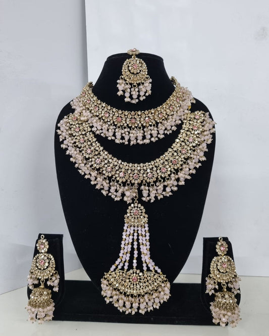 Luxury Baby Pink Bridal Jewelry Set