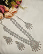 Crystal Floral Long Necklace Set with Earrings & Maang Tikka