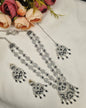 Crystal Floral Long Necklace Set with Earrings & Maang Tikka