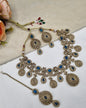 MEDALLION FRINGE STATEMENT CHOKER SET