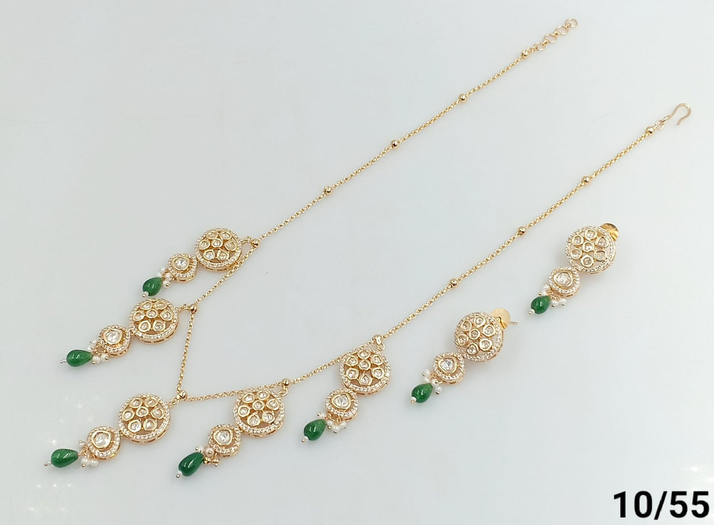 Gold Plated Simple Kundan Necklace Set