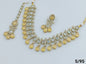 Frosted Yellow Stone Necklace with Shimmering Crystal Borders