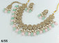 Mint Green & Baby Pink  Choker with Pearl Accents