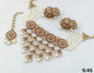 Tiered Emerald Choker Set  with Multi-Strand Pearls