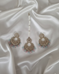 Antique Gold-Tone Earring and Maang Tikka Set For Woman & Girls