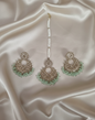 Antique Gold-Tone Earring and Maang Tikka Set For Woman & Girls