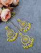 Ornate Circular Earrings & Maangtikka Set with Crystal Accents