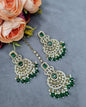 Ornate Crescent Chandbali Earrings and Maang Tikka