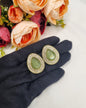 TEARDROP STONE HALO STUD EARRINGS