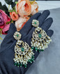 Statement Drop Earrings with Bead & Pearl Fringe
