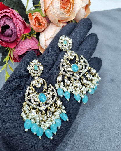 Statement Drop Earrings with Bead & Pearl Fringe