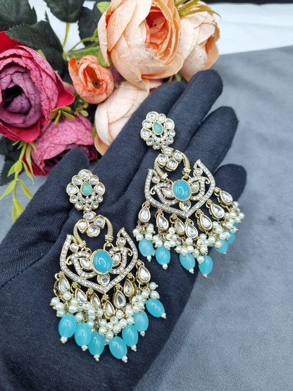 Statement Drop Earrings with Bead & Pearl Fringe
