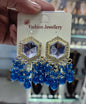 Traditional Hexagon Kundan Earrings Gold Plated Earrings for Woman Dangles