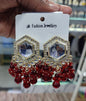Traditional Hexagon Kundan Earrings Gold Plated Earrings for Woman Dangles