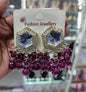 Traditional Hexagon Kundan Earrings Gold Plated Earrings for Woman Dangles