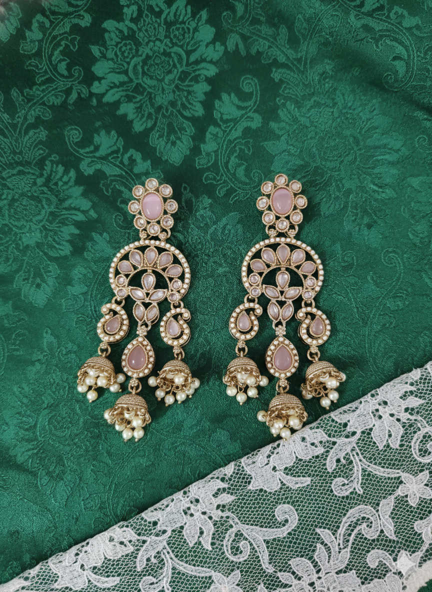 Royal Blue Triple-Tier Drop Dangles  Earrings