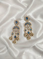 Royal Blue Triple-Tier Drop Dangles  Earrings