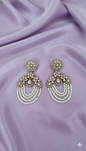 Emerald Green Multi-Strand Pearl Beaded Dangles Earrings
