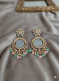 Elegant Mint & Pink Drop Dangles Earrings