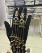 Oxidized Gold Long Kashmiri Earrings